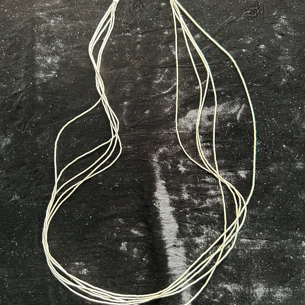 FIVE STRAND LIQUID SILVER NECKLACE